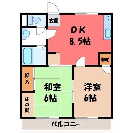 江曽島駅 徒歩15分 2階の物件間取画像